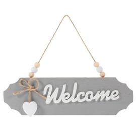 HOODANCOS Farmhouse Wooden Welcome Sign Hanging Wooden Welcome Sign Wooden Welcome Sign Wall Hanging Welcome Sign Grey Welcome Sign Small Welcome Sign