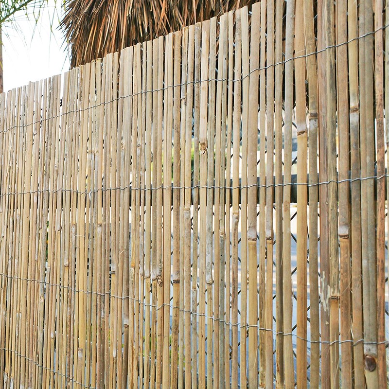 FOREVER BAMBOO Natural Split Rolled Bamboo Fence Panel for Garden