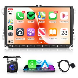 4G+64G 9'' Android 15 Car Stereo Radio Wireless Carplay for VW Passat Jetta Tiguan Golf MK5 MK6 T5 EOS Polo, Rimoody Android Auto GPS 5G-WiFi Bluetooth 5.0 Touch Screen FM/RDS SWC Backup Camera