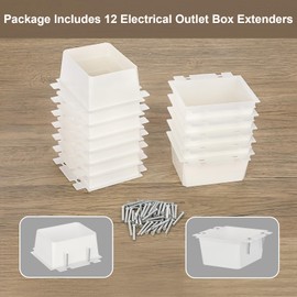 OwnMy 12PCS Electrical Outlet Box Extenders 2 Gang Electric Outlet Box Extenders, Double Gang Box Extenders Electric Box Extenders 2-Gang Electrical Box Extenders Power Switch Receptacles Extenders