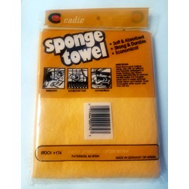Sponge Towel - Soft and Absorbent Cloth for Drying, Wiping and Cleaning Your Kitchen Sink, Utensils, Household Items | Reusable and Multipurpose Cleaner Dries Like a Chamois | by Cadie (3 Pack)