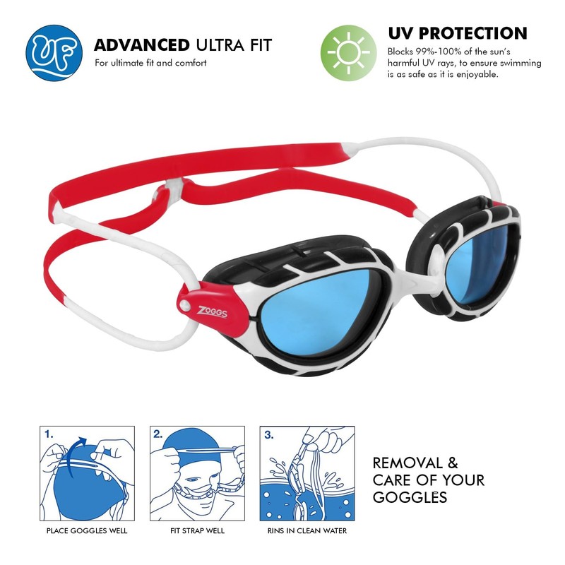 Zoggs 461037-WHRDTBLR Gafas de natación Predator Multicolor, Talla Única