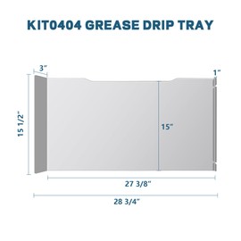 Drip Tray Heat Baffle Replacement For Traeger Ironwood 885 Series, Stainless Steel Drip Pan Compatible With Traeger Ironwood 885 Drip Tray Liner BAC521 and Ironwood 885 Accessories BCA1333 KIT0404
