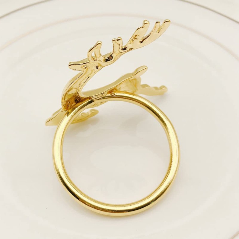 CENPEK 6 Pcs Elk Deer Napkin Rings Table Decorative Ornament