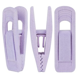 Tinfol Velvet Hanger Clips, 24Pcs Pants Hangers Velvet Clips, Large Opening Clip Strong Finger Flocked Clips Perfect for Use with Thin Velvet Hangers, Light Purple