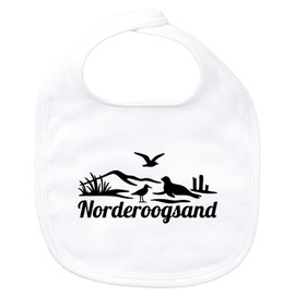 Huuraa Baby Lätzchen Norderoogsand Strandmotiv Geschenk White Bio Baumwolle Norderoogsand Präsent