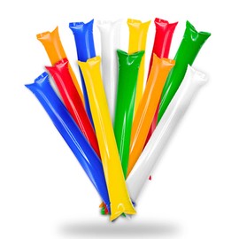FUN FAN LINE® - 30 pairs Thunder Sticks. Noise makers/clappers for sports events or parties. Cherring inflatable bam bam sticks. Cheerleading outfit. (Mixed Colours)