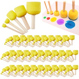 SAKURAN スポンジブラシ お絵描きツール 大容量 子供 描画 ペイントセット 洗いやすい 柄付き ステンシル 絵具対応 (30本(5種×6セット))