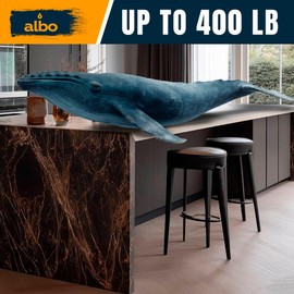 ALBO 12" Heavy Duty Countertop Support Brackets 2PCS, 600 lb 3/8" Steel – Hidden Knee-Wall Corbel | Matte Black Powder-Coated L Brackets Incl Screws & Anchors for Quartz Granite Wood Concrete Laminate