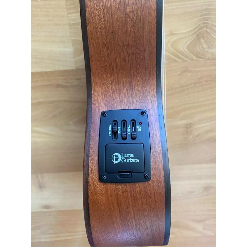Luna Guitars Concert Solid Spruce Top Tapa Design Acoustic Electric