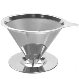 Khanda Paper Sleevless Pour Over Coffee Dripper Stainless Steel 2 Layer Ultra Mesh 159071