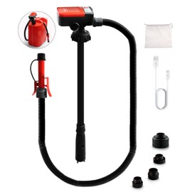 FUELIO Fuel Transfer Pump - USB Charging Electric Gas Pump for Gas Can - Gas Transfer Pump Battery Powered with Automatic Shut Off Nozzle, Fix Clip, Extra Long Hose Gas Can Jug Tank For Gasoline