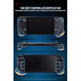 Hotline Games 2.0 Plus Anti-Skid Controller Grip Compatible with Steam Deck Controller, Textured Soft Skin Kit, Pre-Cut, Easy to Apply, Sweat-Absorbent (for Handle Grips+Buttons+Triggers)