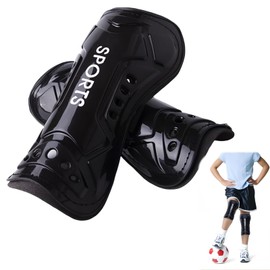 1Pairs Kids Football Shin Guards, Youth Shin Guards Beginner Elite Athlete Perforated Breathable Shin Pad for Boys And Girls with Non-Slip Sleeves Long Lasting Solid Protection