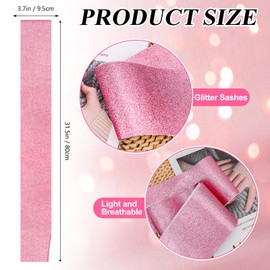 Dreamtop 8Pcs Sash Satin Sash Glitter Pink Blank Sash Blank Sashes for Pageants Senior Sash 2025 Sash for Beauty Pageant