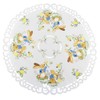 Easter Bunny Table Topper, Round Decorative, White with Floral Pattern