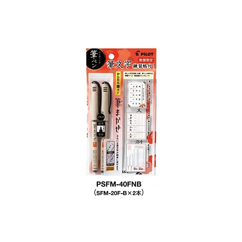 Pilot PSFM-40FNB PILOT Brush, 2 Black Fine Point Hard Brushes,