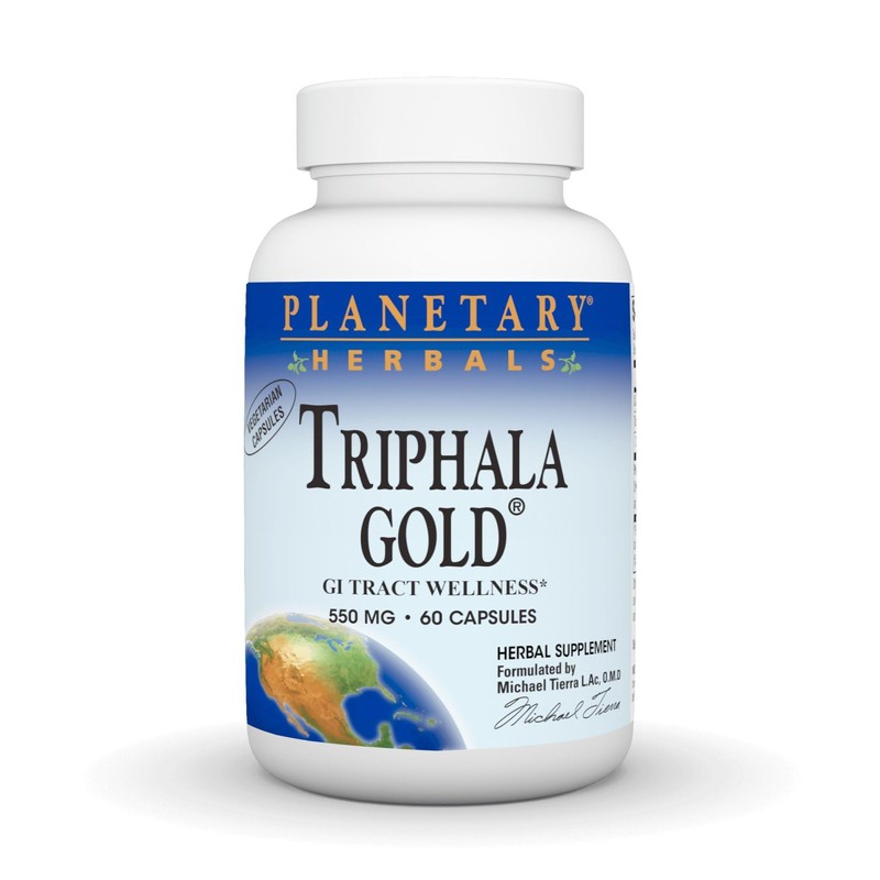 Planetary Herbals Triphala Gold 550mg, Cleanser for GI Tract Wellness,