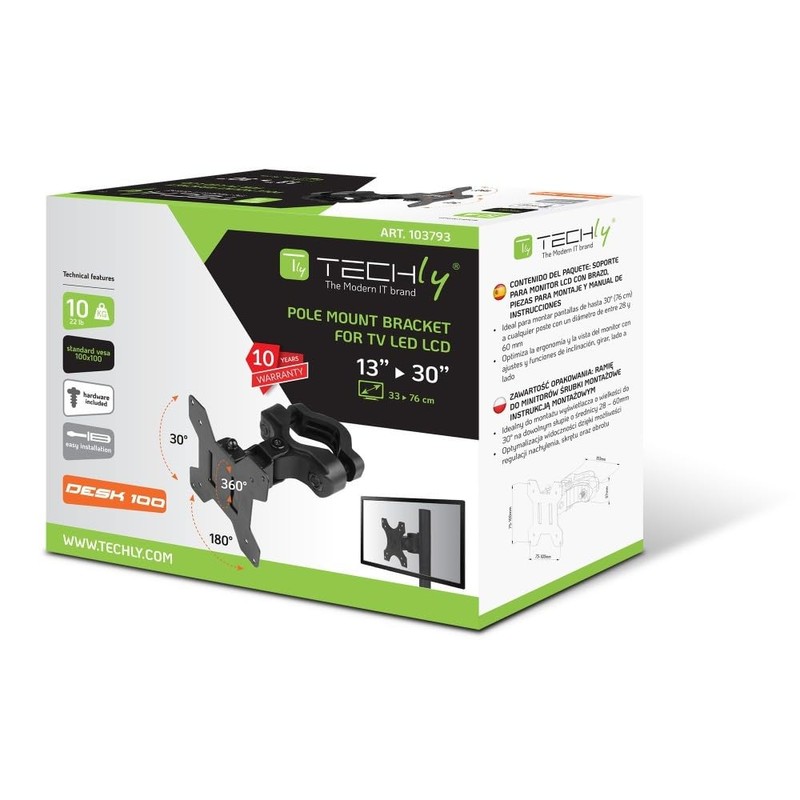 Techly ICALCD100BK Black