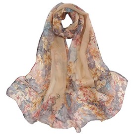 Pokeedioty Scarfs for Women Lightweight Fashion Scarves Elegant Floral Pattern Sheer Scarfs (Y-177)