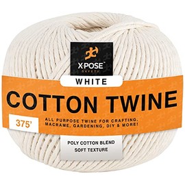 Cotton Twine - Food Grade Cotton String Ball - Bakers Twine, Butchers Twine for Meat, Cooking Twine for Rotisserie, Kitchen Twine - Natural White String Line Twine for Crafts, Gift Wrapping
