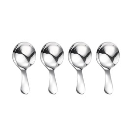 ICSTM Small Scoops for Canisters,4 Pcs Coffee Scoops,Short Handle Spoons for Salt Sugar Condiments Coffee Tea Dessert (Silver)