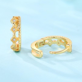 Cycuff 925 Sterling Silver Hoop Earrings Colorful Cubic Zirconia Jewelry Earrings for Women Set Earring Gifts for Her (Diamond Glass Bead Earrings)