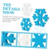 MAGICLULU 3pcs Blue and White Wooden Snowflake Ornaments Xmas Table