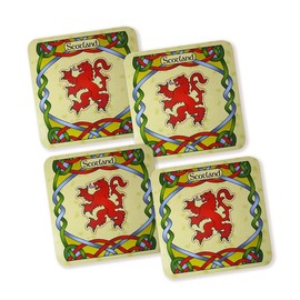 Royal Tara Scottish Coasters Set of 4 for Drinks Kitchen Pub and Bar Gift 4.1 x 4.1 (Lion Rampant, 4)
