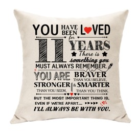 Gifts for 11 Year Old Girl Birthday Cushion Cover 11th Birthday Gifts for Boys Daughter Son Gift Ideas 11 Year Old Girl Gifts for Birthday, 11th Birthday Decorations for Girls Throw Cushion Cover (11)