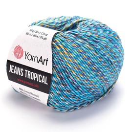 55% Cotton 45% Pac YarnArt Jeans Tropical Multicolor Sport Yarn 1 Skein/Ball 50 gr 174 yds (614)