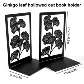 KYSUN 1 Pair Decorative Book Holder Shelf, Non-Slip Book Stopper, Bookends Book Holder for Shelf, Metal Bookend Bookend Holder for School, Home, Office, Black