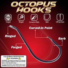 Octopus-Hook-Fishing-Beak-Circle-Hooks-Freshwater-Red-Black-100-50 Pack (2-Black, 5/0 50-Pack)
