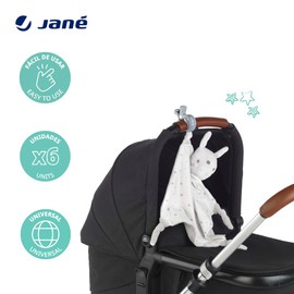 Jané 6 Pack Universal Pushchair Clips Multipurpose Wide Opening and Handle
