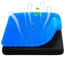 Raxfekro Orthopaedic Gel Seat Cushion, Double-Sided Thickened Gel Seat Cushion with Non-Slip Cover, Relieves Pressure and Pain in the Lower Back Area, Suitable for People Who Sit for Long