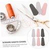 Mikinona 6Pcs Leather Scissor Protective Case Portable Scissor Cover for
