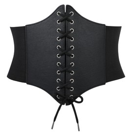 XZQTIVE Womens Corset Belt Elastic Waist Belt Lace-up Cinch Belt Pirate Corset Belt Renaissance for Costume 5.9inch Width