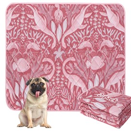 BVAGSS Washable Pee Pads for Dogs, 2 Pack Reusable Leakproof Puppy Wee Wee Pad, Non-Slip Waterproof Pet Training Pads, Super Absorbent Whelping Pads XH081 (Dino Pink, 30X20 Inch (Pack of 2))