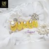 So pretty yellow handmade nail tips - Short stiletto /