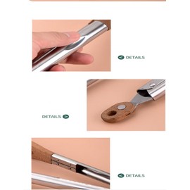 2 Pcs Walnut Wooden Kitchen Cooking Tongs with Wooden Tips, Salad Tongs, BBQ Tongs, 11"/9"