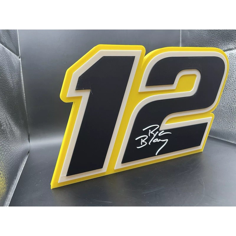 Ryan Blaney 12 Logo Sign Display | 3D Wall Desk