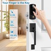 Keyless Entry Door Deadbolt with Handle Set, BEBASIA Fingerprint APP