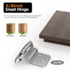 Chibery 10 Pack 3/8 inch Inset Chrome Cabinet Hinges, Semi-Concealed