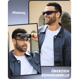 Meeloog Polarised Over Glasses for Men and Women UV400 Sunglasses for Glasses Wearers Sport DEMST0070, P1 Navy Blue Frame / Blue Mirrored Lenses