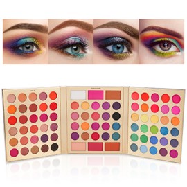 86 Colors Highly Pigmented Eyeshadow Palette with 13 pcs Makeup Brushes Set, Includes Matte Shimmer Long Lasting Waterproof Contour Blush Powder Highlighter,Makeup Gift Set for Women.