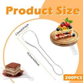 FHUIEWRY 200Pcs Plastic Mini Spoons, Mini Spoons for Desserts Tasting Disposable for Jelly Pudding Yogurt Tasting Sampling Appetizers for Picnic Kitchen Party Restaurant (200, Clear)