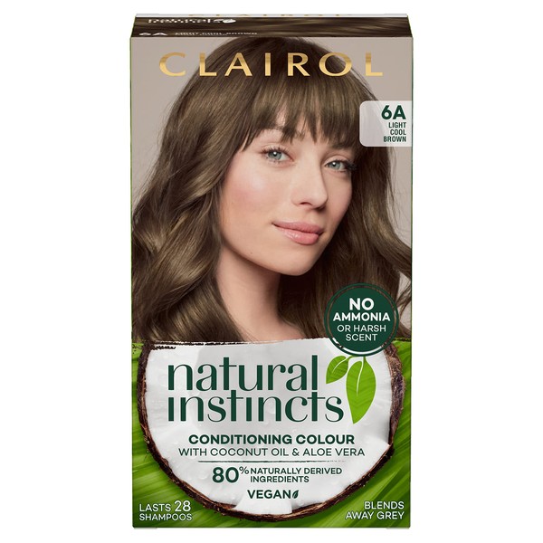 Clairol Natural Instincts Semi-Permanent No Ammonia Hair Dye, 6A Light Ash Brown