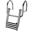 Mojiate 4-Step Stainless Steel Pontoon Boat Ladder - Foldable Telescoping