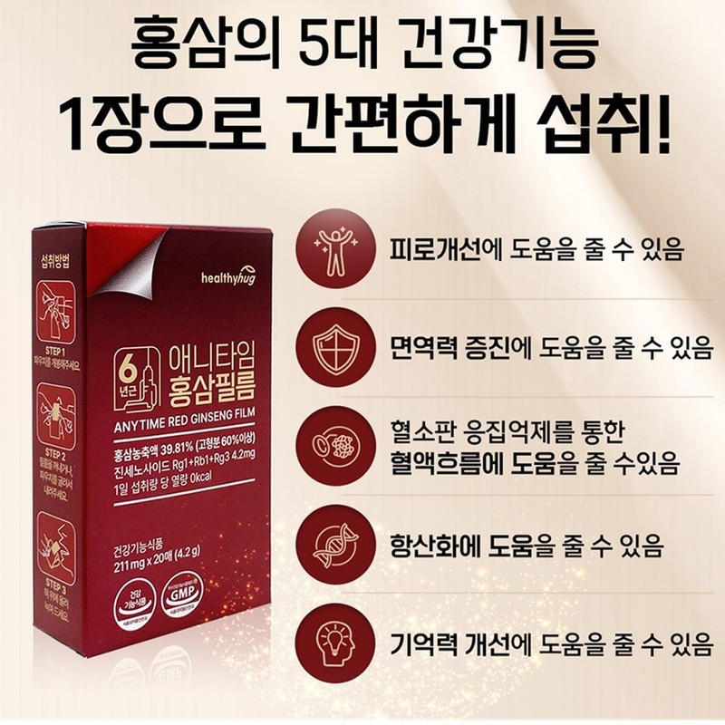 Red Ginseng Film Middle School Student Red Ginseng Ginsenoside 20