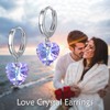 Crystal Heart Earrings for Women 925 Sterling Silver Crystal Drop